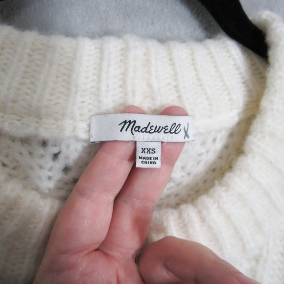 Madewell Womens XXS Cable Knit Sleeveless Sweater Vest Pullover Cream - Picture 5 of 11